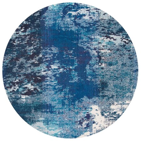 Safavieh 6 ft.-7 in. x 6 ft.-7 in. Madison 400 Contemporary Round Rug; Navy & Ivory MAD440N-7R